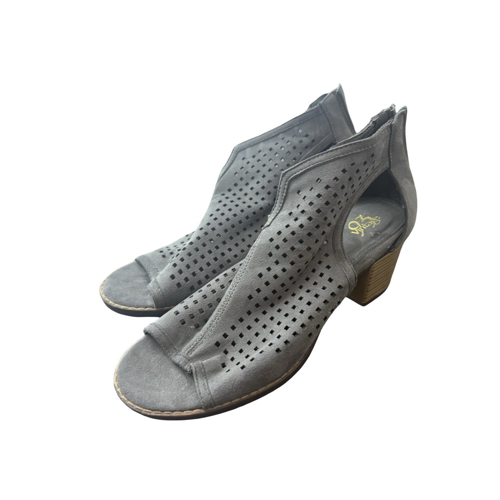 vintage 93 Brielle Open Toe Ankle Boot Buckle gray size 9 1/2 new